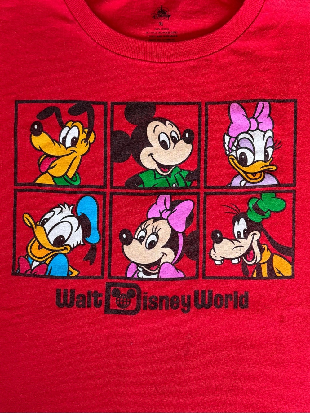 Kids XL | Disney World Red Kids T-Shirt with Classic Disney 100% Cotton